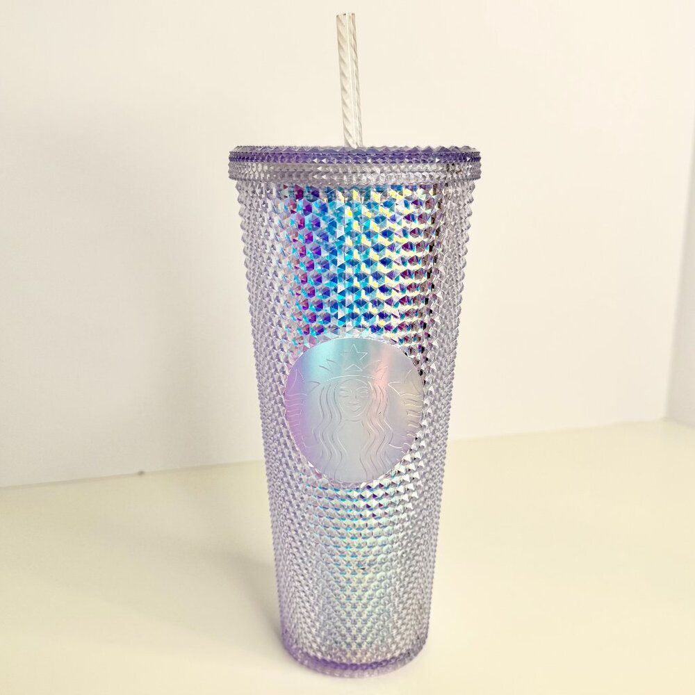 24oz Starbucks‎ Spring 2023 Unicorn Silver Bling Studded Tumbler Venti Cold Cup